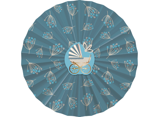 Blooming Baby Boy 3 Papirvifter i papir - 35cm/25cm