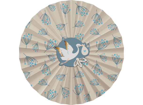 Blooming Baby Boy 3 Papirvifter i papir - 35cm/25cm