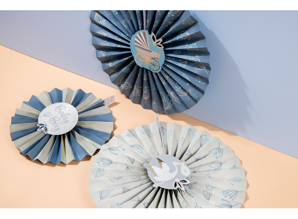Blooming Baby Boy 3 Papirvifter i papir - 35cm/25cm 