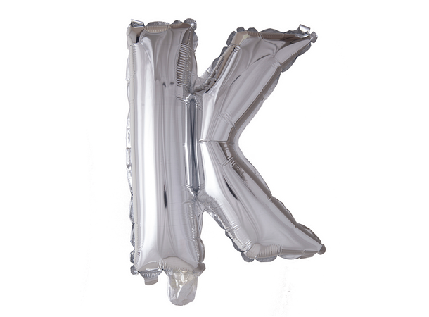 Bokstavballong - K - Sølv 1 Folieballong - 41cm (16")