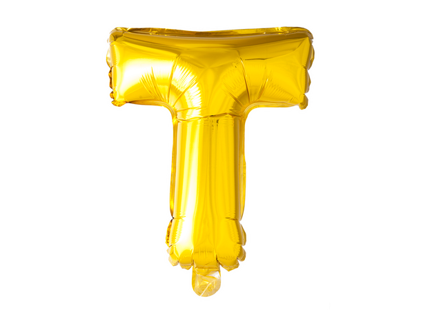 Bokstavballong - T - Gull 1 Folieballong - 41cm (16")
