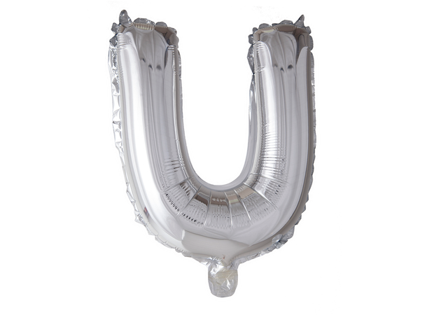 Bokstavballong - U - Sølv 1 Folieballong - 41cm (16")