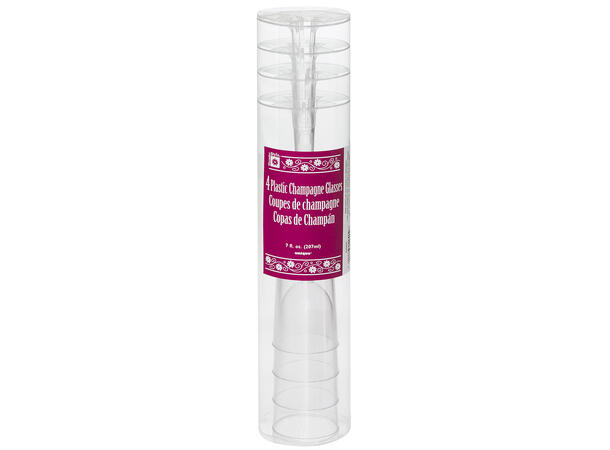 Champagneglass - Gjennomsiktig 4 Plastglass - 2dl