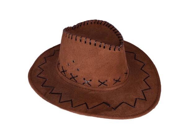 Cowboyhatt - Brun i semsket look 1 Hatt