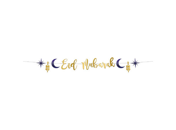 Eid Mubarak 1 Bokstavbanner i papir - 1,5m