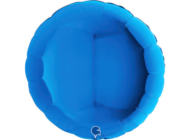 Ensfarget - Blue 1 Folieballong - Rund - 36" (91cm)