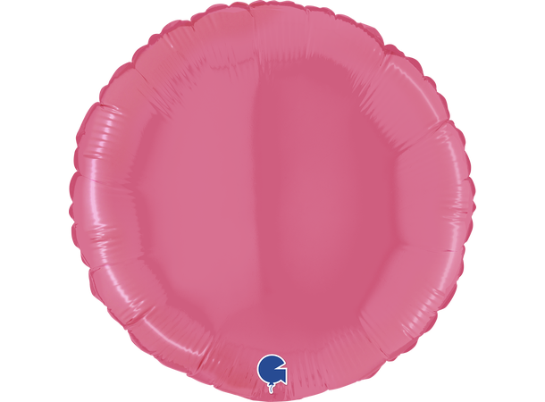 Ensfarget - Bubble Gum 1 Folieballong - Rund - 18" (43cm)