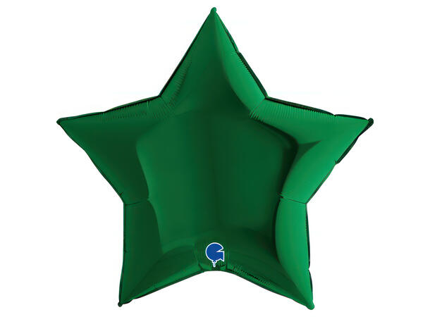 Ensfarget - Dark Green 1 Folieballong - Stjerne - 36" (91cm)
