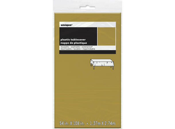Ensfarget - Gull - Kompakt Pakket 1 Plastikkduk firkantet - 137x214cm