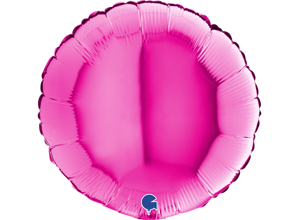 Ensfarget - Magenta 1 Folieballong - Rund - 18" (43cm)