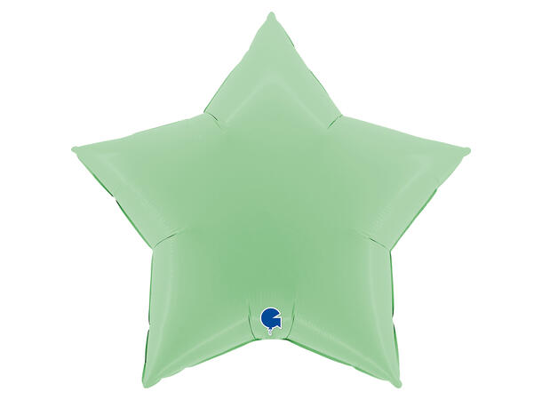 Ensfarget - Matte Green 1 Folieballong - Stjerne - 36" (91cm)