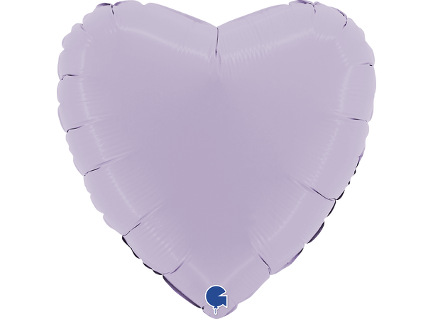 Ensfarget - Matte Lilac 1 Folieballong - Hjerte - 18" (43cm)