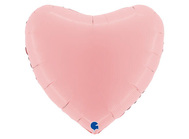 Ensfarget - Matte Pink 1 Folieballong - Hjerte - 36" (91cm)
