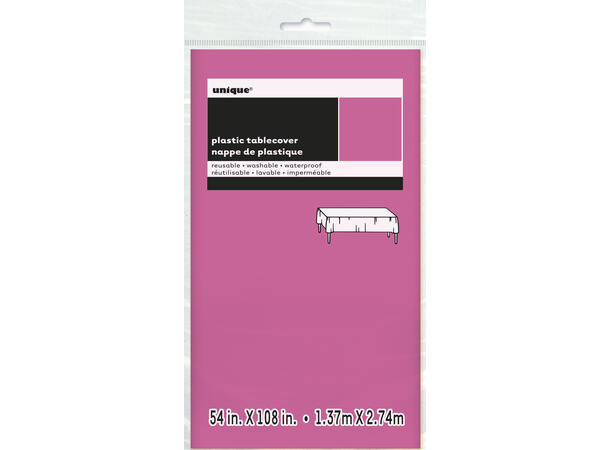 Ensfarget - Mørk Rosa - Kompakt Pakket 1 Plastikkduk firkantet - 137x214cm