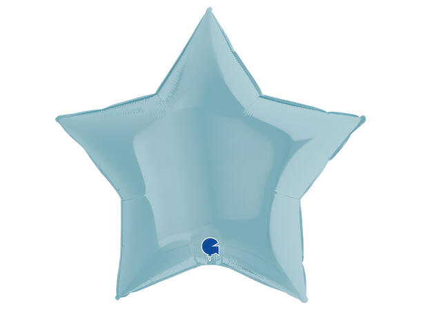 Ensfarget - Pastel Blue 1 Folieballong - Stjerne - 36" (91cm)