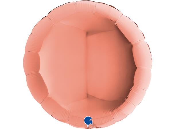 Ensfarget - Rose Gold 1 Folieballong - Rund - 36" (91cm)
