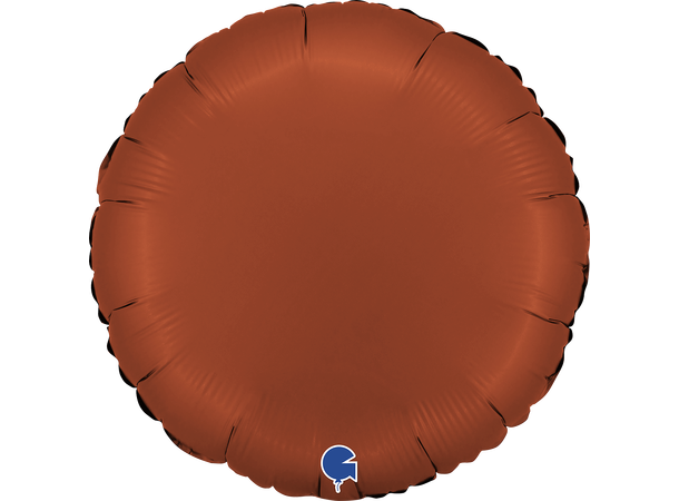 Ensfarget - Satin Brick Red 1 Folieballong - Rund - 18" (43cm)