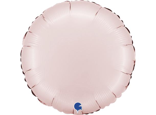 Ensfarget - Satin Pastel Pink 1 Folieballong - Rund - 18" (43cm)