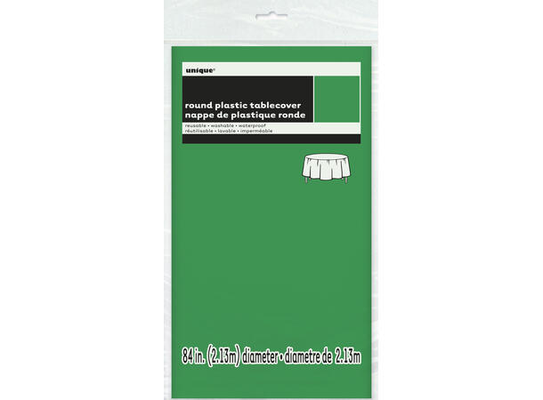 Ensfarget - Smaragdgrønn 1 Plastikkduk rund - 213cm