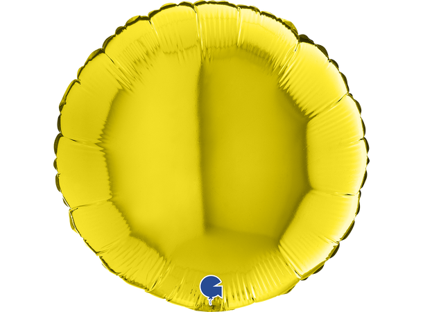 Ensfarget - Yellow 1 Folieballong - Rund - 18" (43cm)