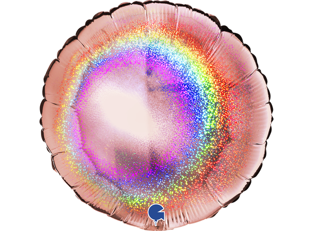 Glitter Holographic - Rose Gold 1 Folieballong - Rund - 18" (43cm)