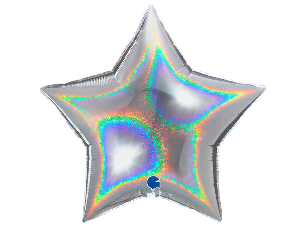Glitter Holographic - Silver 1 Folieballong - Stjerne - 36" (91cm)