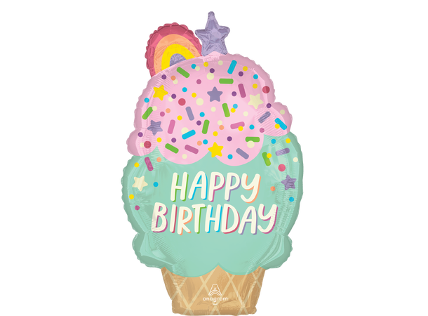 Ice Cream Party Birthday 1 Stor folieballong med form - 48x76cm