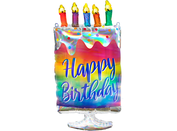 Iridescent Cake 1 Stor folieballong med form - 36x76cm
