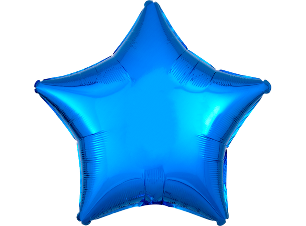 Metallic Blue 1 Folieballong - Stjerne - 19" (48cm)