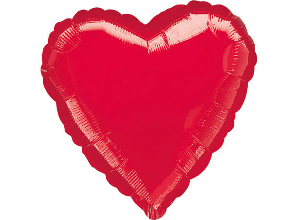 Metallic Red 1 Folieballong - Hjerte - 18" (43cm)