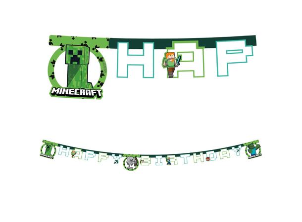 Minecraft 1 "Happy Birthday" - Leddbanner