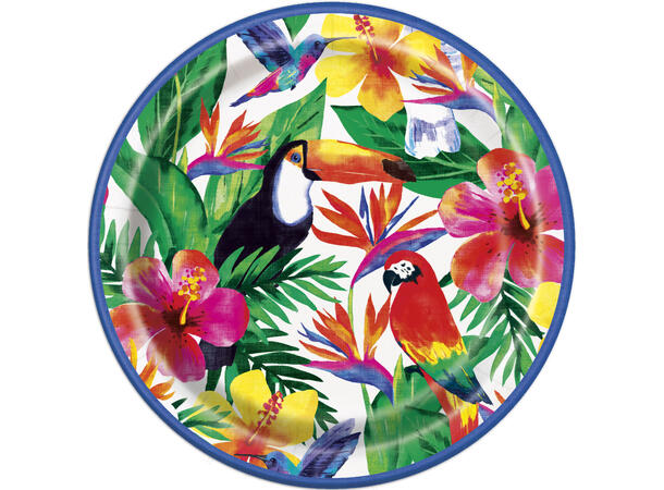 Palme Luau 8 Runde tallerkener i papp - 23cm