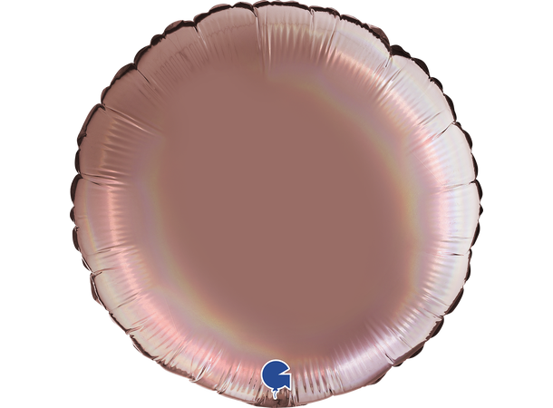 Rainbow Holographic - Platinum Rosè 1 Folieballong - Rund - 18" (43cm)