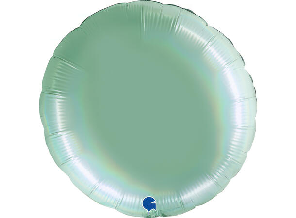 Rainbow Holographic - Platinum Tiffany 1 Folieballong - Rund - 36" (91cm)