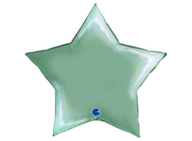 Rainbow Holographic - Platinum Tiffany 1 Folieballong - Stjerne - 36" (91cm)