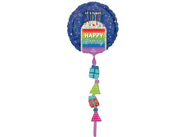 Rainbow Slice Birthday 1 Folieballong spes. m/"hale" - 60x172cm