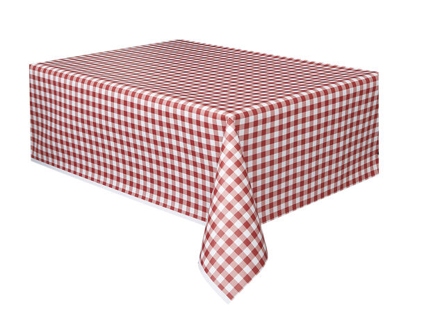 Røde Ruter 1 Plastikkduk firkantet - 137x274cm