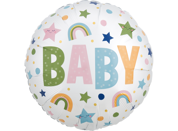 Satin Infused Natural Baby 1 Folieballong - Rund - 18" (43cm)