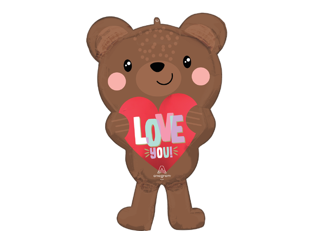 Satin Love Bear 1 Stor folieballong med form - 48x76cm