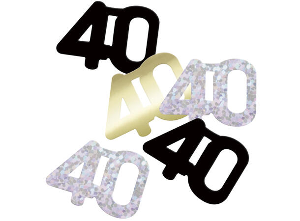 Sort & Sølv Glitz - #40 1 Pose Bordkonfetti - 15g