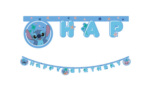 Stitch & Angel 1 "Happy Birthday" - Leddbanner