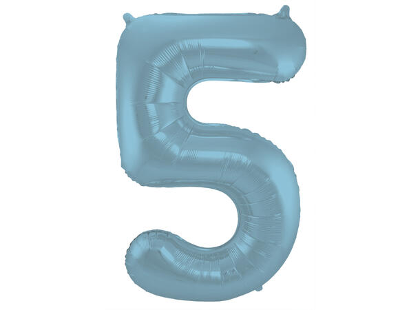 Tallballong - Pastel Blå Matt - 5 1 Folieballong - 86cm (34")