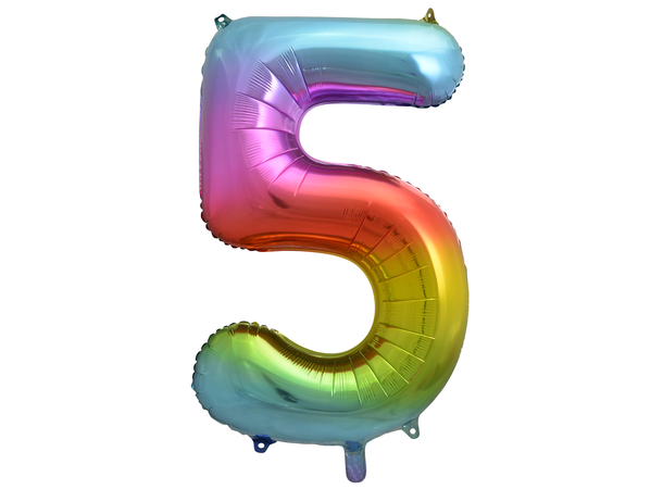 Tallballong - Rainbow - 5 1 Folieballong - 86cm (34")
