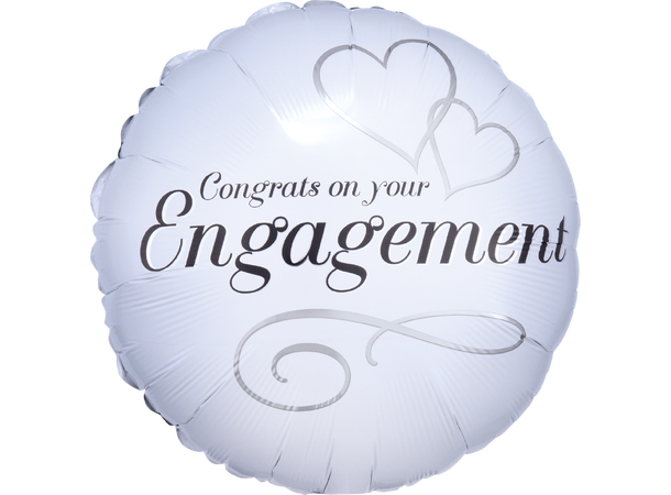 Two Hearts Engagement 1 Folieballong - Rund - 18" (43cm)