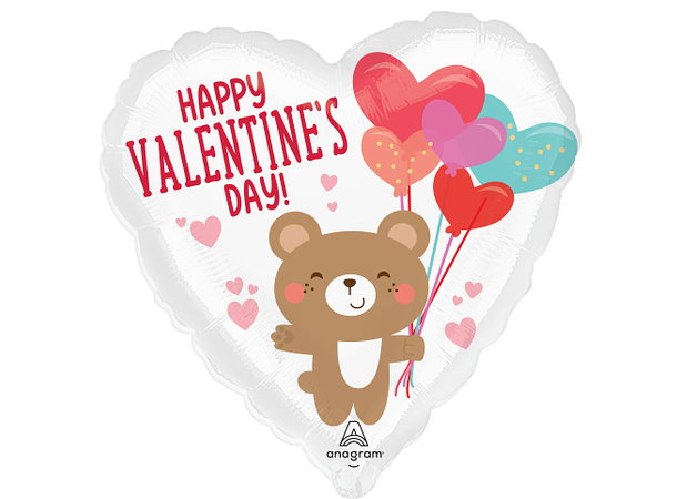 Valentine Bear Hug 1 Folieballong - Rund - 18" (43cm)