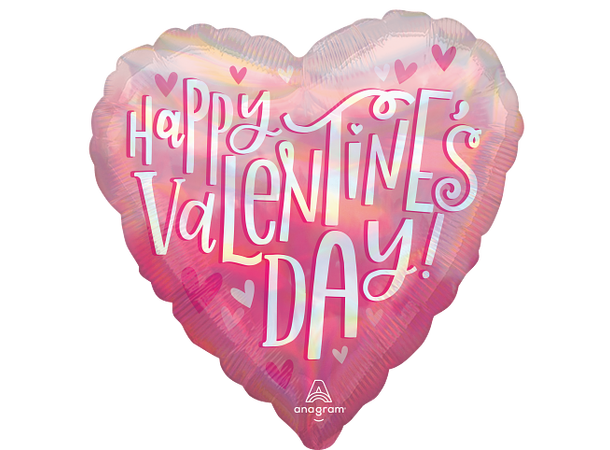 Valentines Day - Iridescent Pearl Shine 1 Folieballong - Rund - 18" (43cm)
