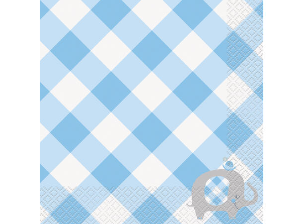 Blue Floral Elephant 16 Lunchservietter - 33x33cm