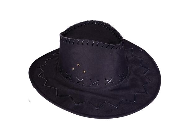 Cowboyhatt - Sort i semsket look 1 Hatt