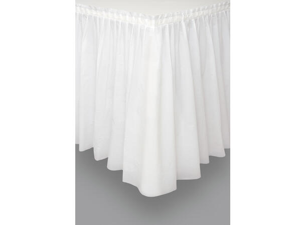 Ensfarget - Hvit 1 Bordskjørt i plast - 75x430cm