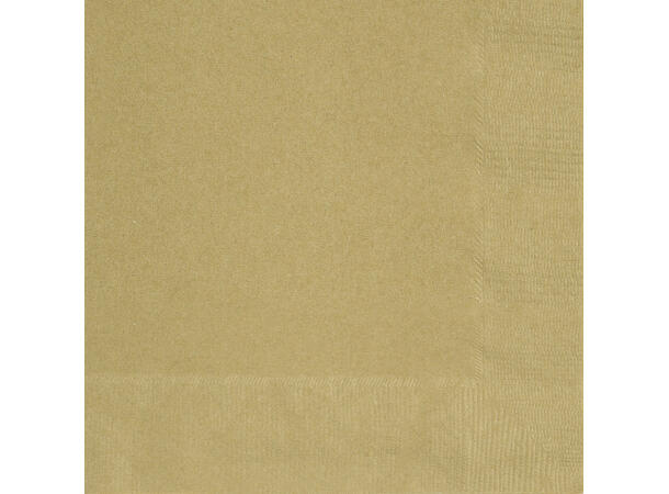 Ensfarget Gull 20 Drikkeservietter - 25x25cm